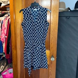 New York & Company Navy and White Romper